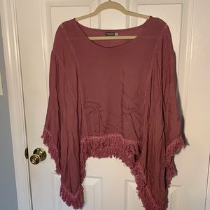 mauve earthbound poncho top